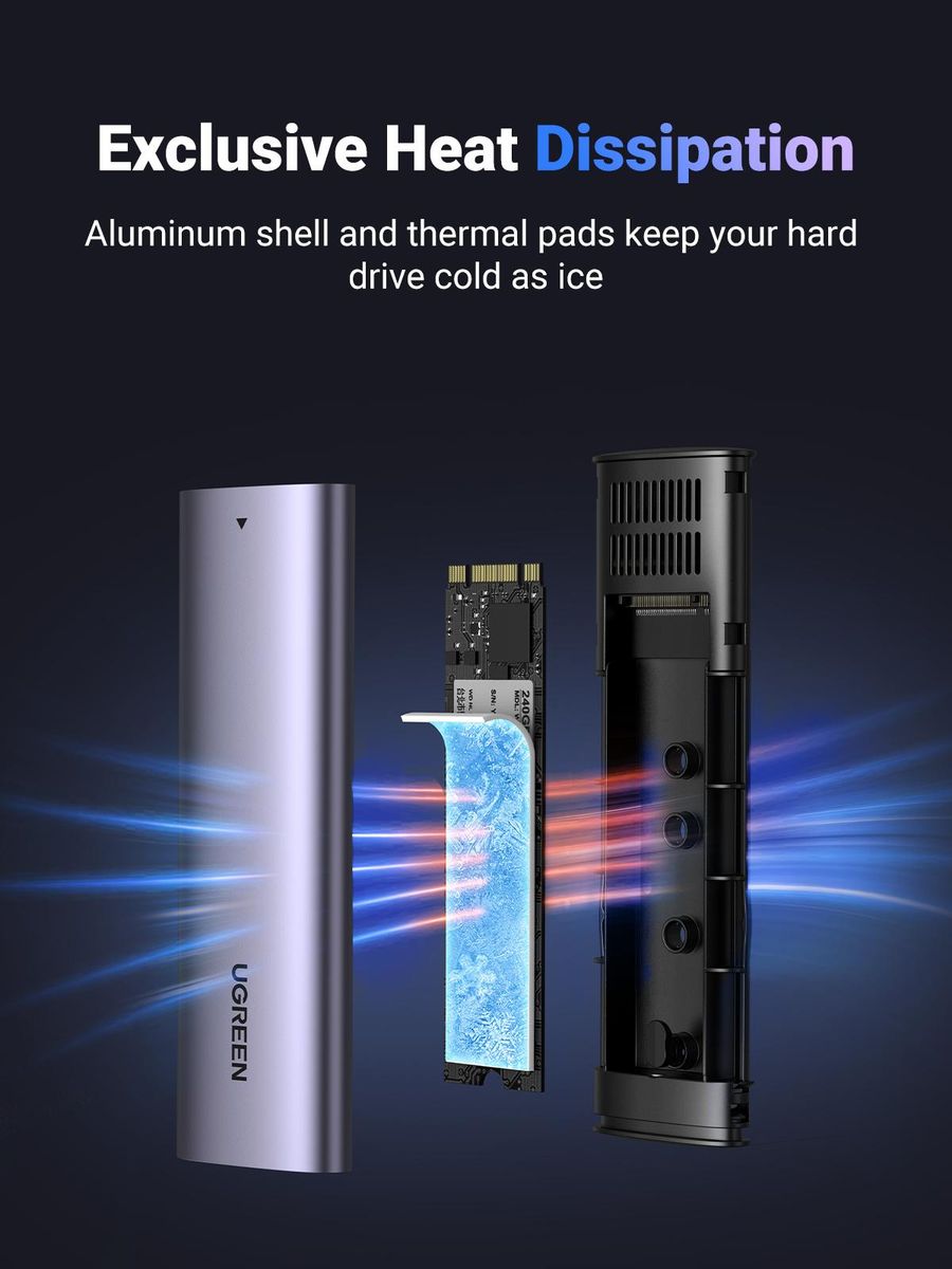M.2 NVME SSD Enclosure 10Gbps Hard Driver Enclosure M-B Key