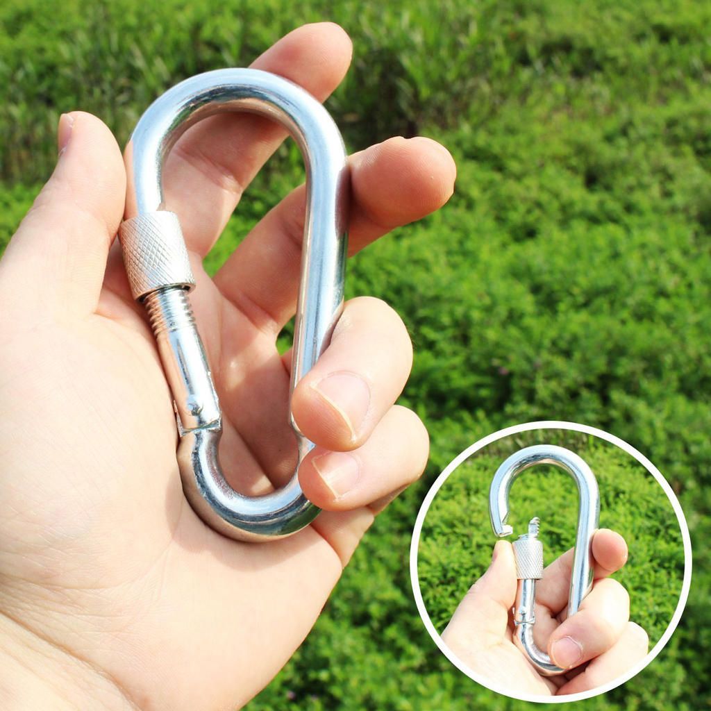 Screw Shape Carabiner Hook Keyring Clips Camping Outdoor