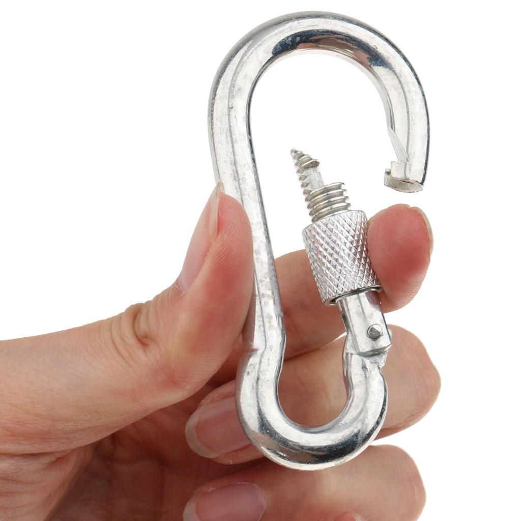 Screw Shape Carabiner Hook Keyring Clips Camping Outdoor