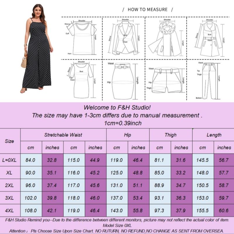 3566 L-4XL Plus Size Polka Dot Jumpsuit With Curves Navy