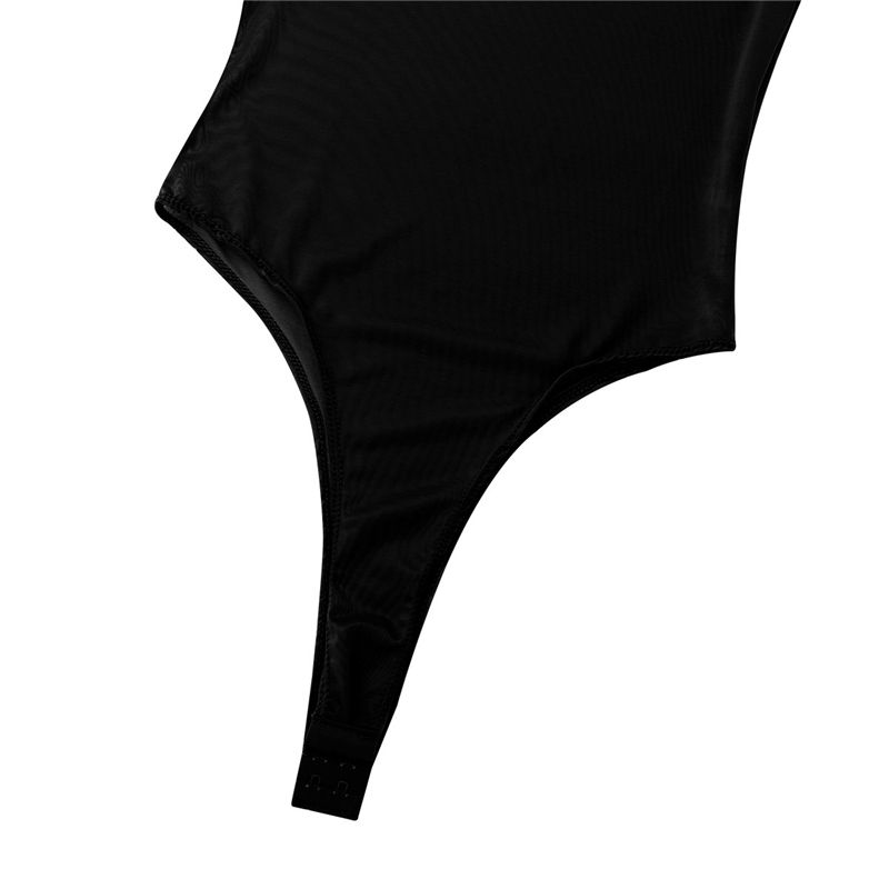 Womens One Piece Mesh See Through Sheer Teddy Short Sleeve High Cut Bodysuit Romper Bikini Thongs Swimsuit Jumpsuit(#Coffee)