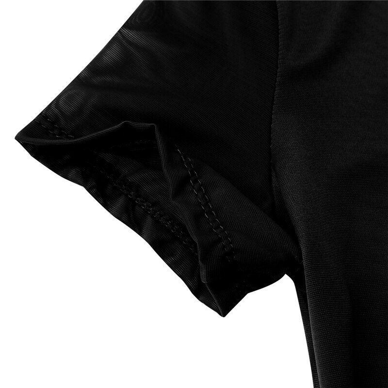 Womens One Piece Mesh See Through Sheer Teddy Short Sleeve High Cut Bodysuit Romper Bikini Thongs Swimsuit Jumpsuit(#Coffee)