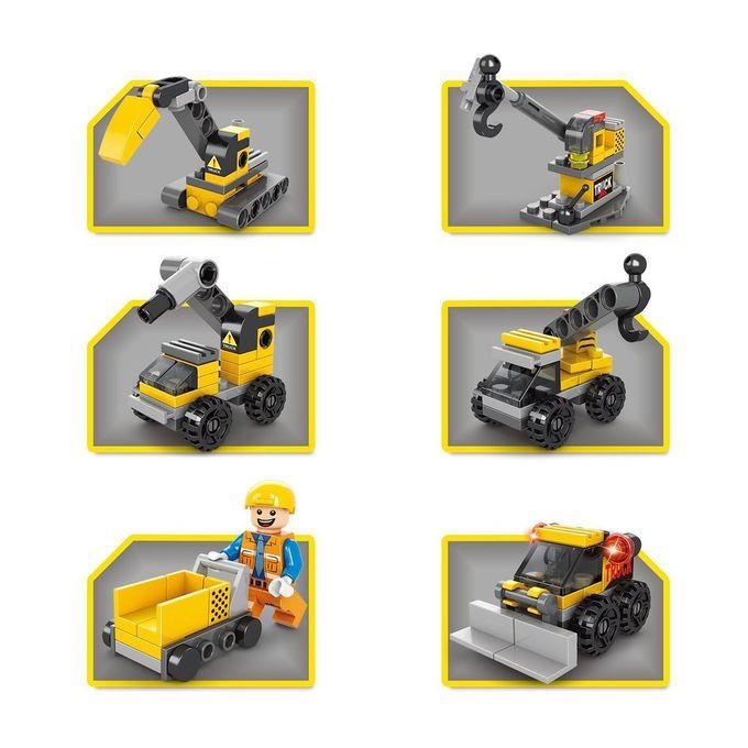 Fire Fighting 6in1 Tru Ks Tank Navy Boat Building Blo Ks  Hildren Toys-8612-2