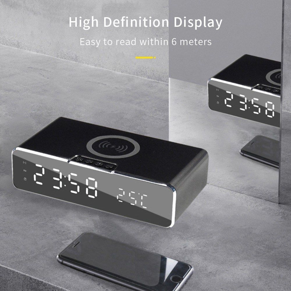 2-in-1 LEDs Alarm Clock And Charging Station Fast Wireless