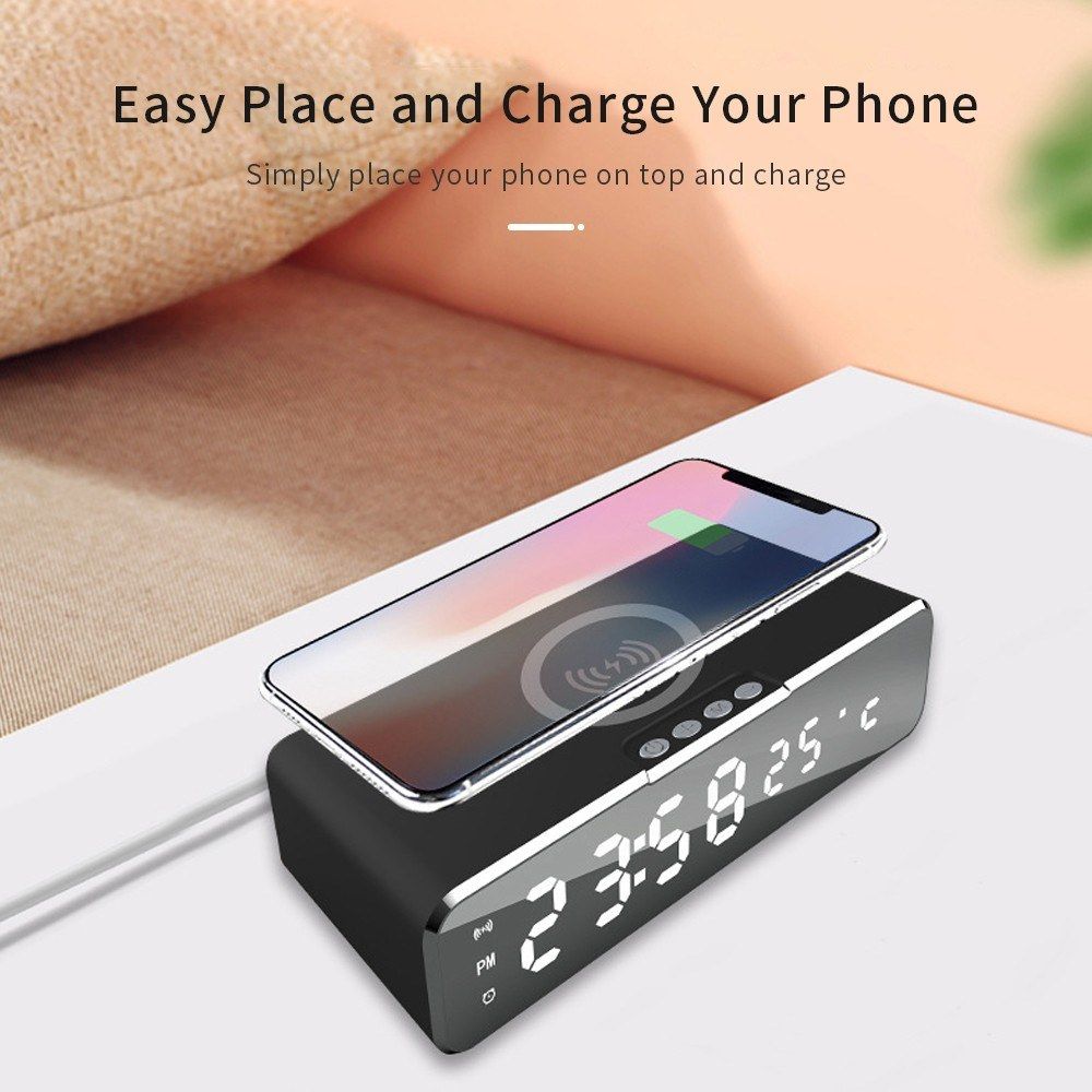 2-in-1 LEDs Alarm Clock And Charging Station Fast Wireless