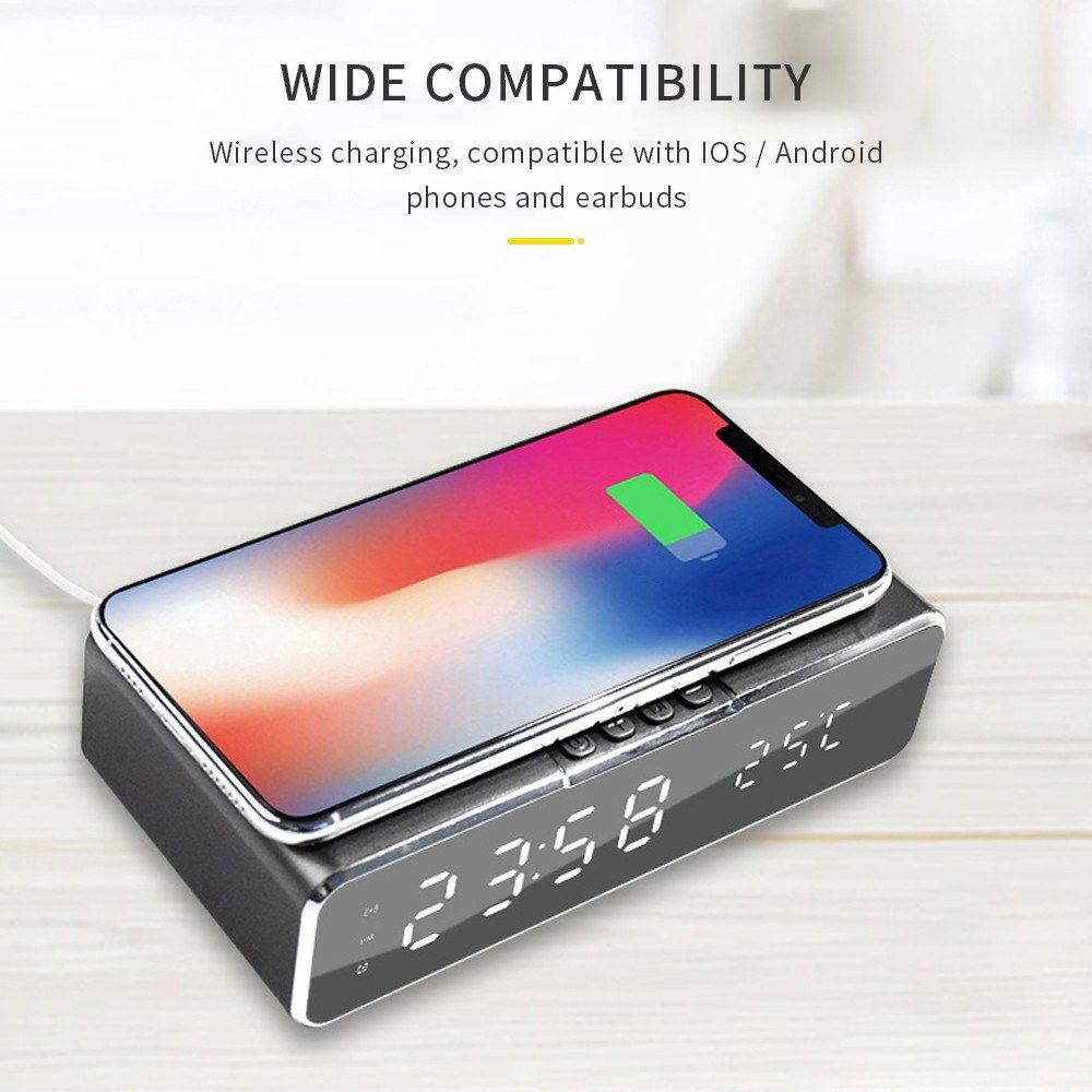 2-in-1 LEDs Alarm Clock And Charging Station Fast Wireless