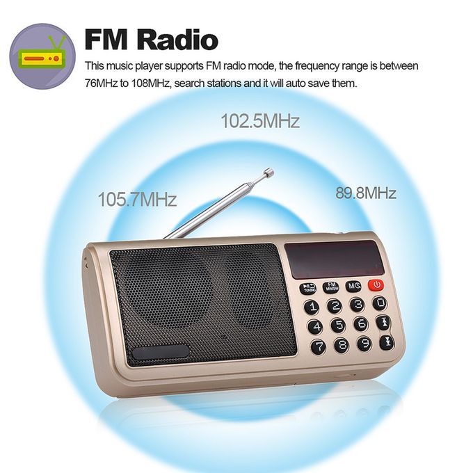 W405 FM Digital Radio Portable USB Wired Computer Speaker