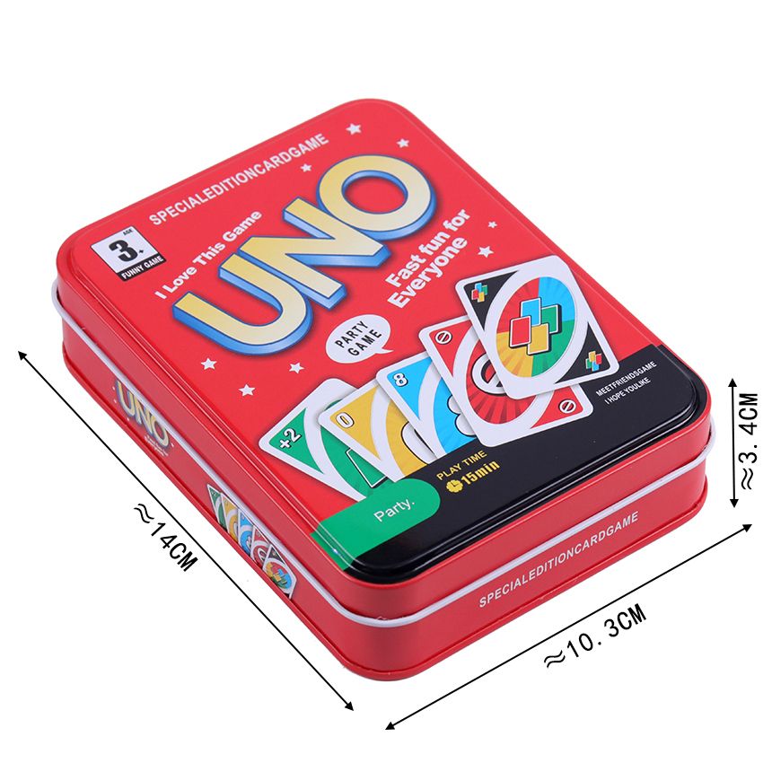 Fun Poker Uno Classic Tin Box Playing Card Camily Party