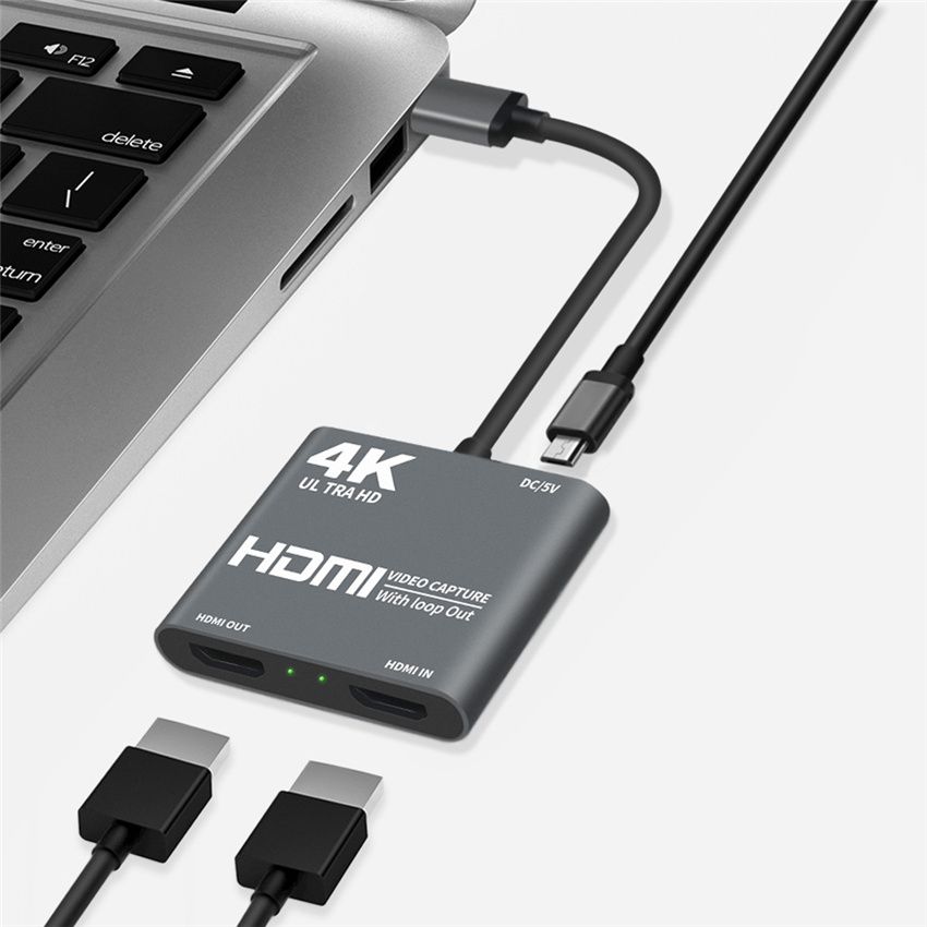 4K USB 3.0 To HDMI Video Capture Card 1080P OBS Game Capture Card With Loop Out Live Broadcast Record Box For Desktop/Laptop