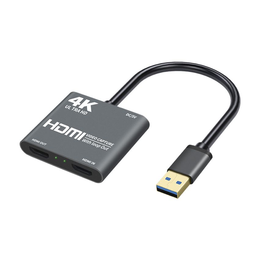 4K USB 3.0 To HDMI Video Capture Card 1080P OBS Game Capture Card With Loop Out Live Broadcast Record Box For Desktop/Laptop