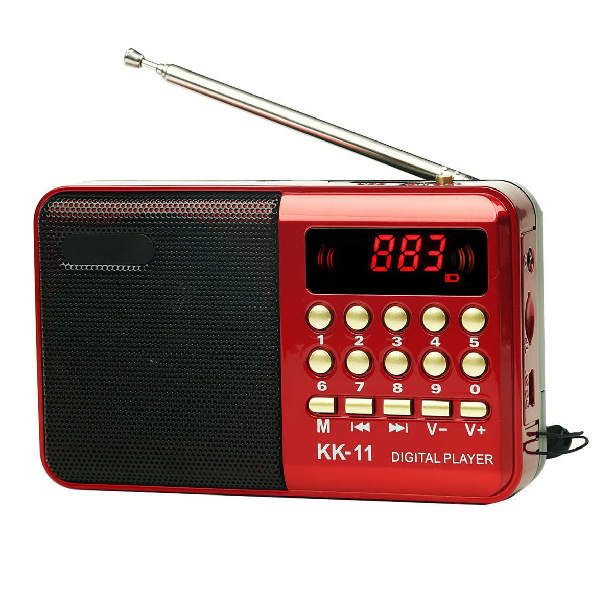 Portable Radio AM FM Pocket Radio Shortwave FM Speaker Transistor Receiver TF Card USB REC Recorder Sleep Time Battery Powered