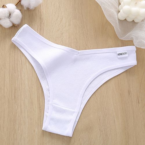 Low Waist Cotton Panties Sexy Female Underpants Solid Breathable Comfortable Women Underwear Ladies Pantys Lingerie M_XXL(#Style2 White)