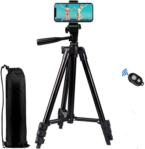 Tripod Stand Adjustable Phone Camera Live Streaming Stand Holder + Bluetooth Remote Control
