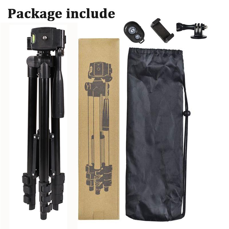 Tripod Stand Adjustable Phone Camera Live Streaming Stand Holder + Bluetooth Remote Control
