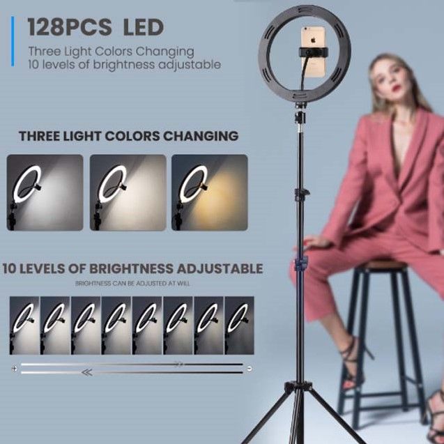 Automatic Led Ringlight With Stand And MIC & BT Remote