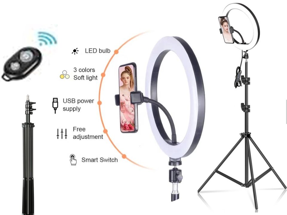 Automatic Led Ringlight With Stand And MIC & BT Remote
