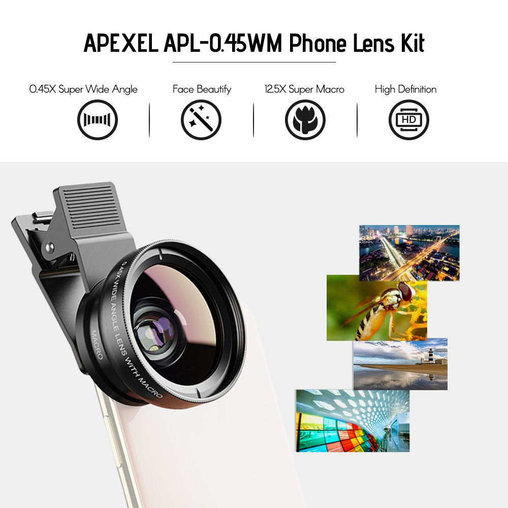 Phone Lens Kit - 0.45X Super Wide Angle & 12.5X Super Macro