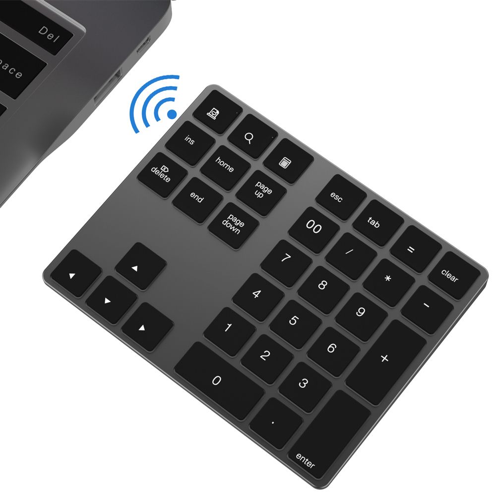 Wireless Numeric Keyboard Aluminium 34 Key BT Keyboard