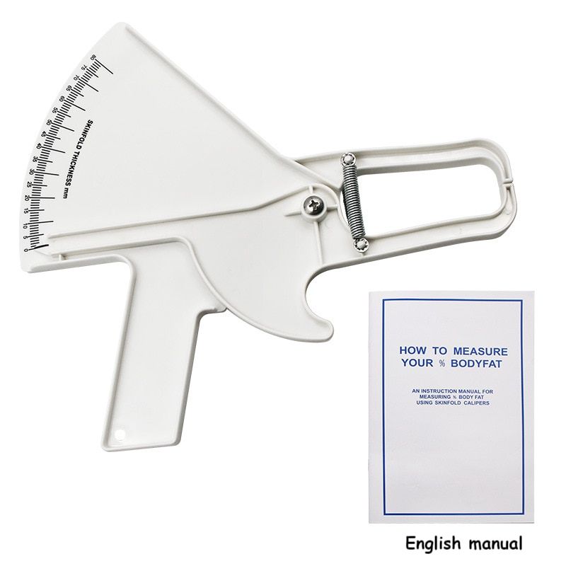80mm Skinfold Caliper Body Fat Caliper Body Fitness Tester Analyzer Fat Measure Slimming Measurement Tool White