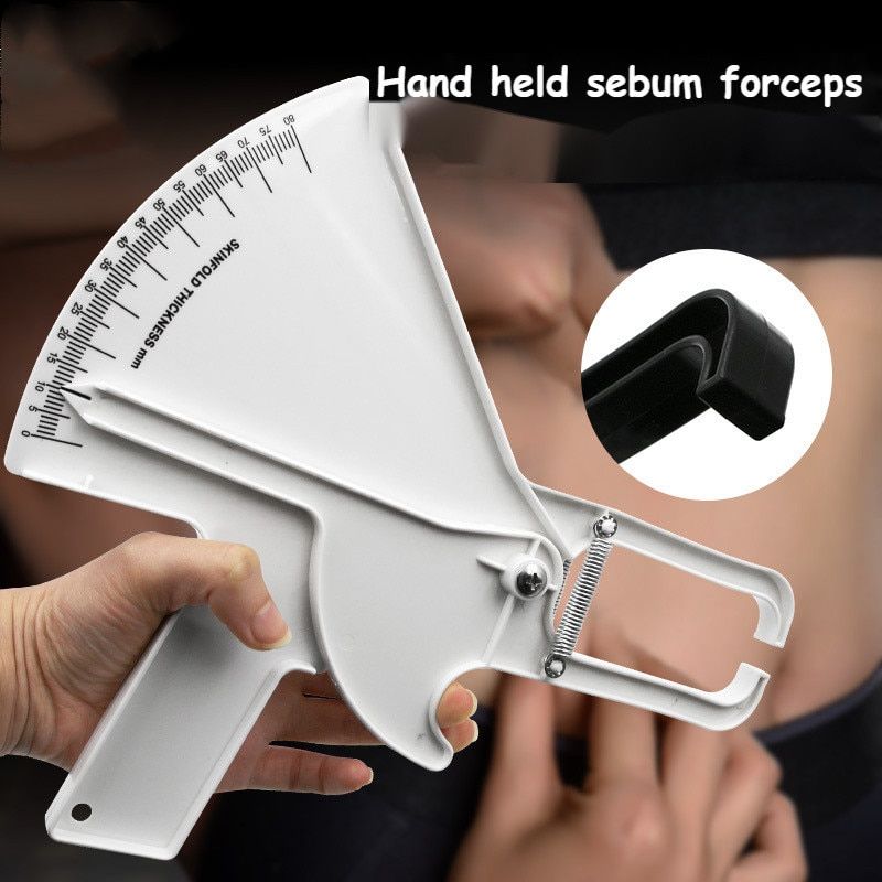 80mm Skinfold Caliper Body Fat Caliper Body Fitness Tester Analyzer Fat Measure Slimming Measurement Tool White