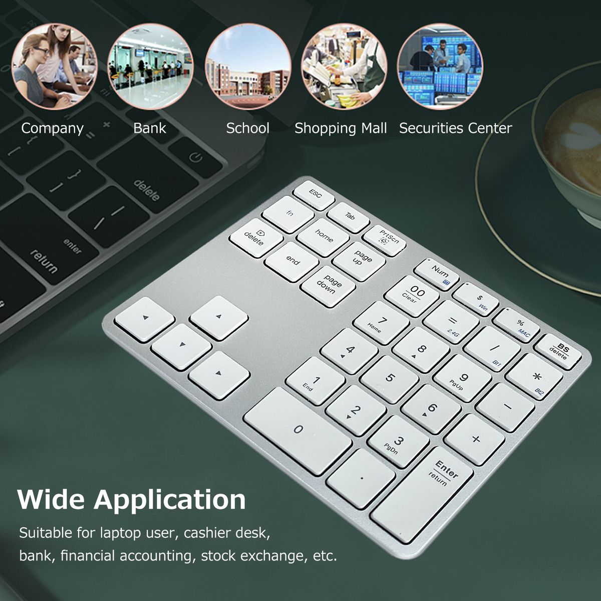 2.4G+BT5.0 Dual-mode Numeric Keyboard 35 Keys Financial