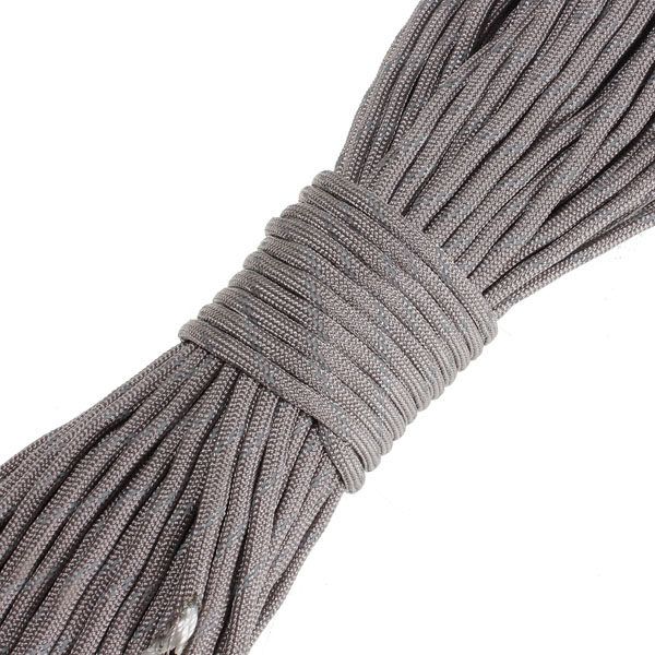10ft 3M Reflective 550 Nylon Paracord Parachute 7 Cord Lanyard Strand Core Light Grey Light Grey