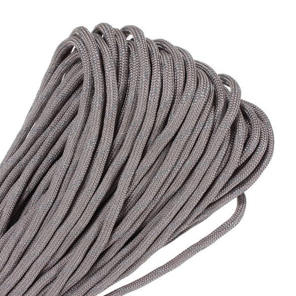 10ft 3M Reflective 550 Nylon Paracord Parachute 7 Cord Lanyard Strand Core Light Grey Light Grey