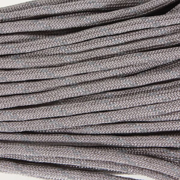 10ft 3M Reflective 550 Nylon Paracord Parachute 7 Cord Lanyard Strand Core Light Grey Light Grey