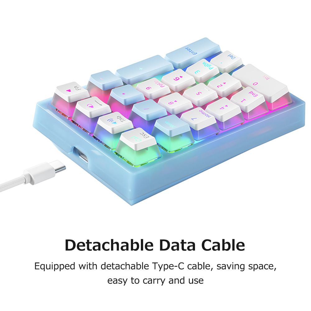 K10 21 Keys Wired Mechanical Numeric Keyboard RGB