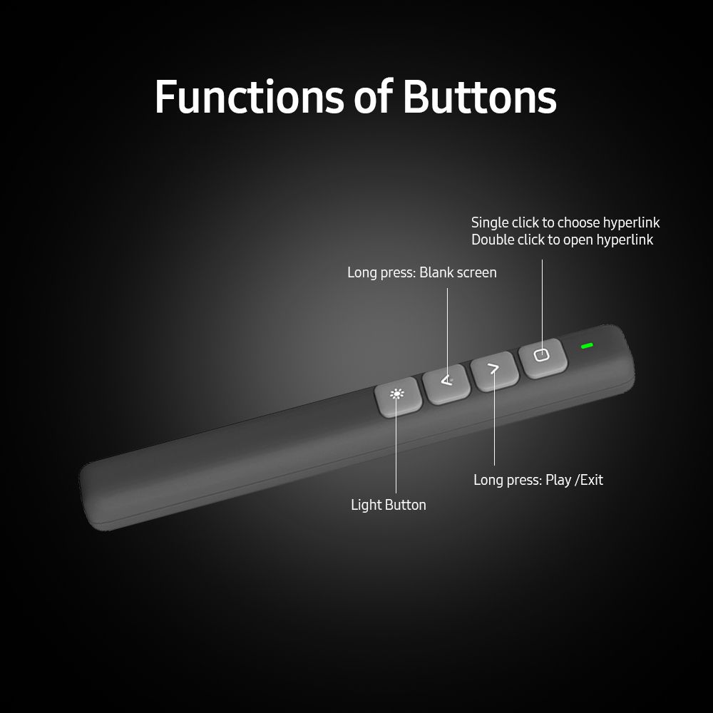 2.4GHz Wireless Presenter Remote Red Light Pointer