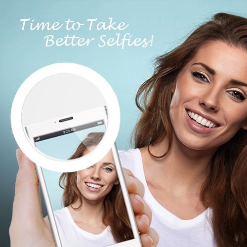 Rechargable Cellphone LED Mini Selfie Ring Light-White