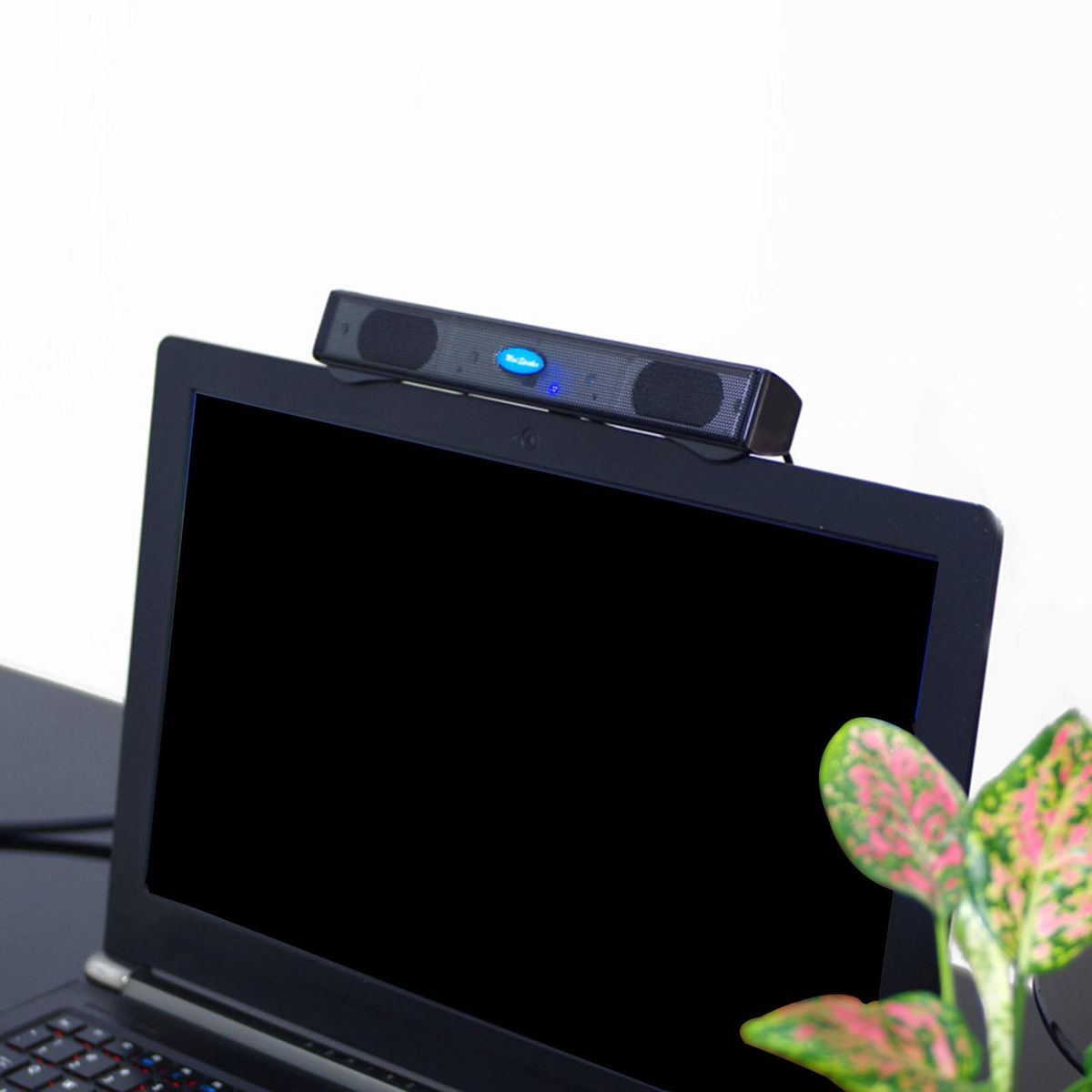 Clip On USB Powered Computer Speaker Soundbar Mini For PC Laptop Black
