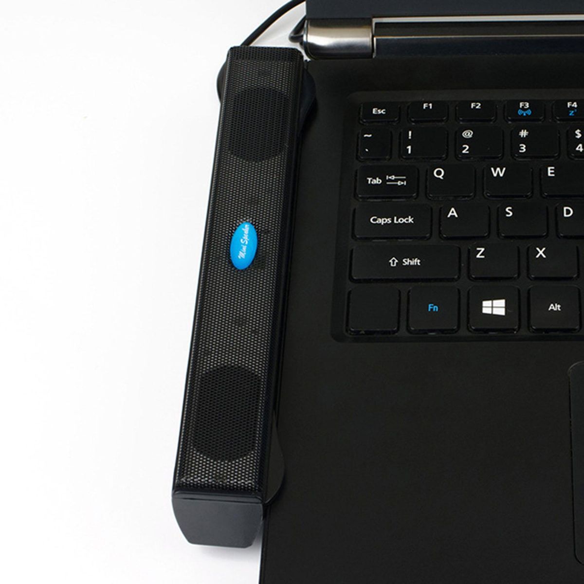 Clip On USB Powered Computer Speaker Soundbar Mini For PC Laptop Black