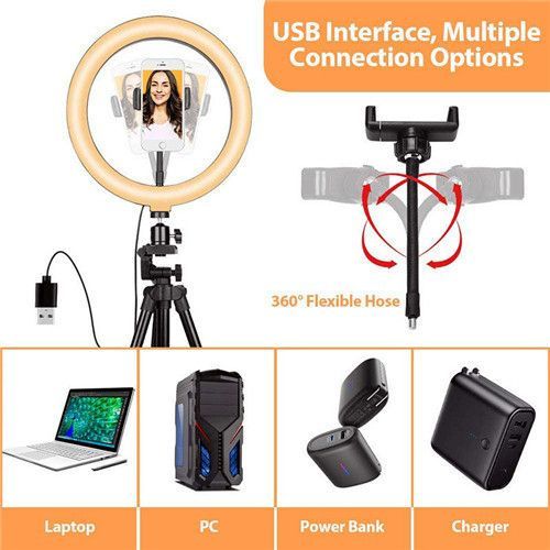 New 15 Colour RGBambient Ring Light + Phone Stand Tripod Set