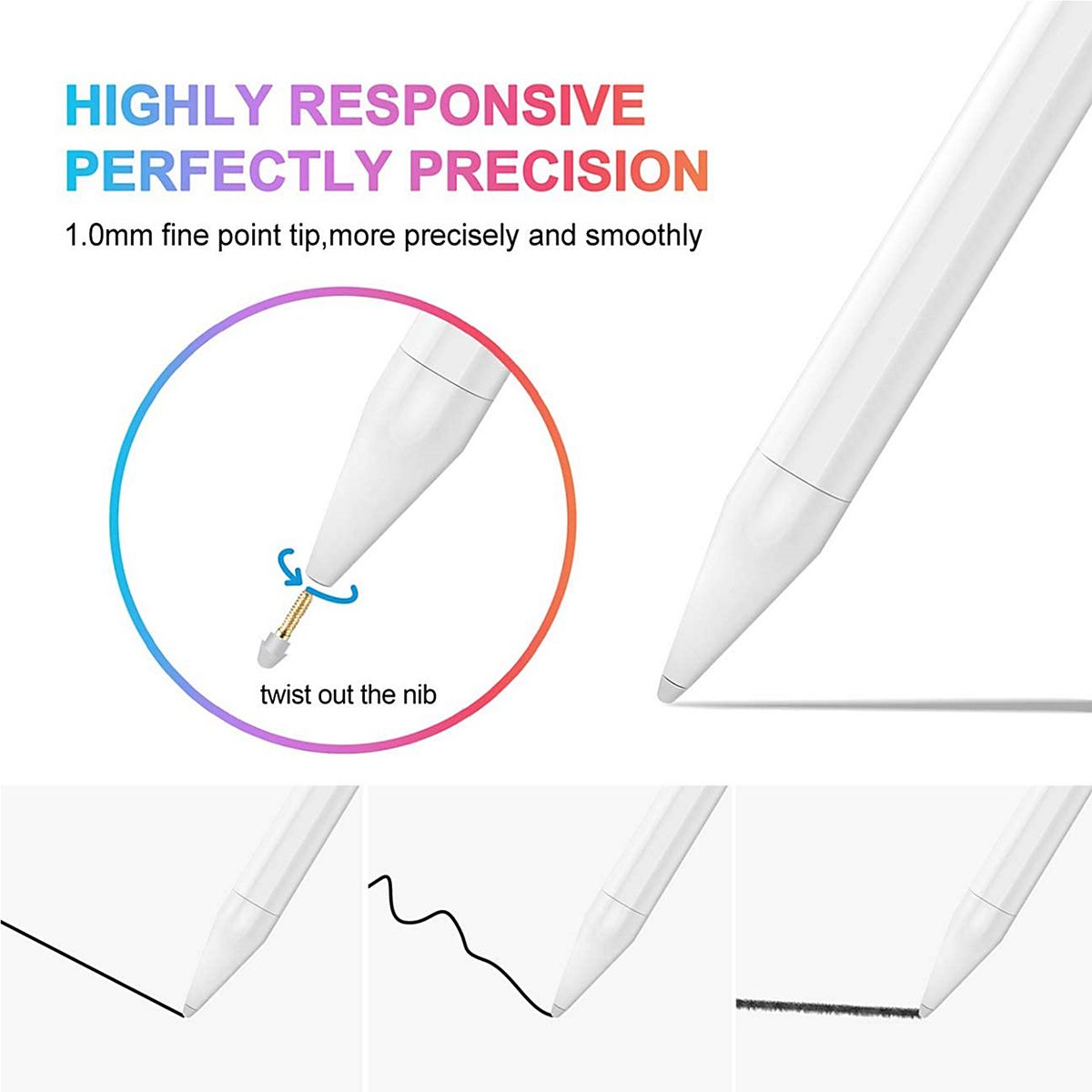 Active Capacitive Pen Stylus Pen Silicone Tip Palm