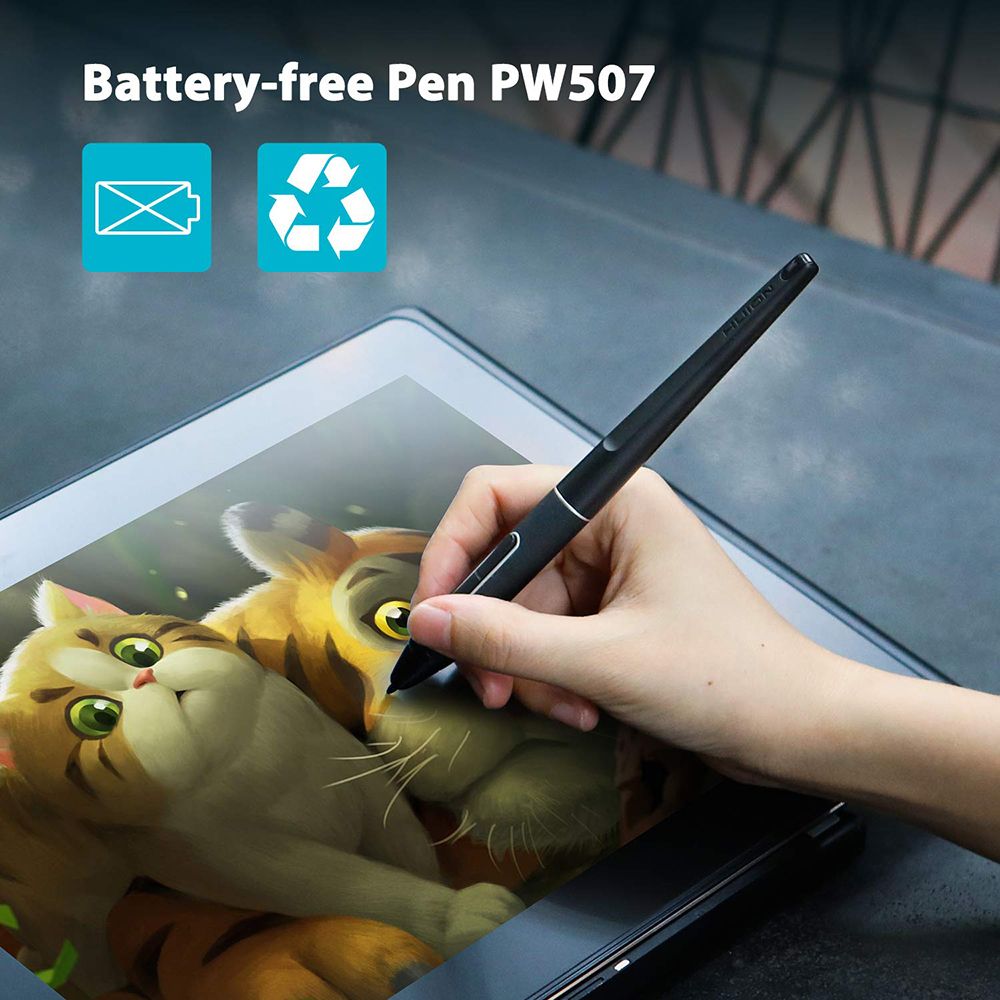 (Black)For HUION PW507 Battery-Free Stylus For Kamvas GT-156 PRO 12 / 13 / 16 20 2019 Digital Graphics Monitor Tablets Touch Screen Pen MAA