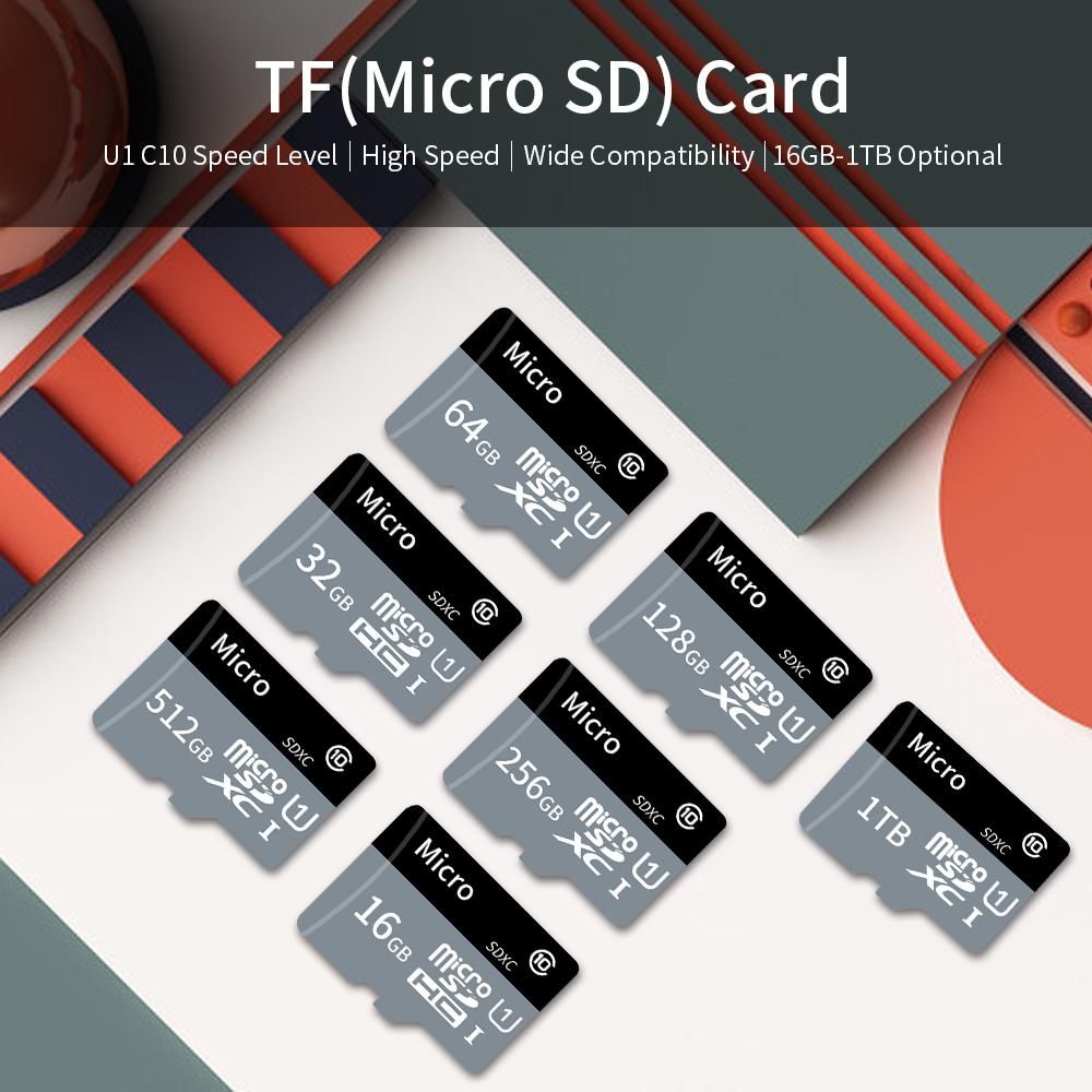 TF Card Large Capacity Micro SD Card 1TB U1 Class 10 TF Card High Speed Memory Card for Mobile Phone Camera Dashcam Monitor