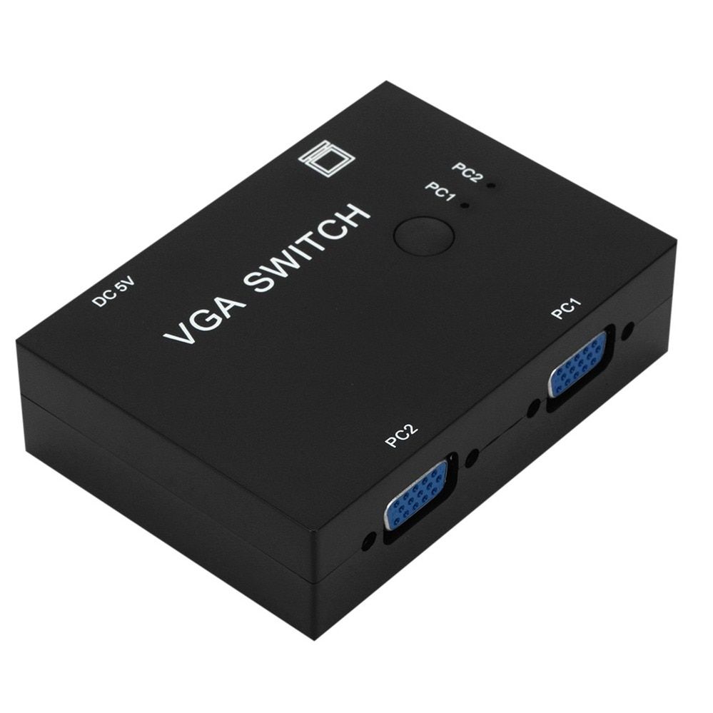 2 In 1 Out VGA Switcher 2 Port VGA Switch Box VGA For Consoles Set-top Boxes 2 Hosts Share 1 Display Notebook Projector