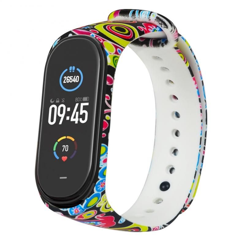 For Mi Band 5 Strap Replacement Wristband For Xiaomi Miband 5 Universal Silicone Colorful Flowers Wrist Strap For Mi5 Belt New
