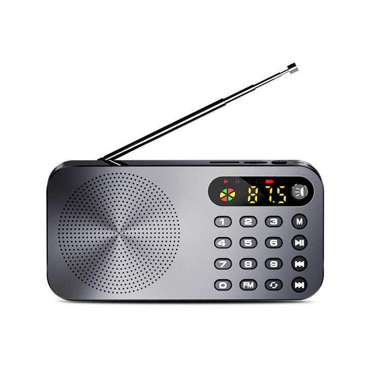 Q6 Multi-function Fm Radio 3600mah Battery Rechargeable Led Digital Display Radio With Flashlight Lighting Function With Box