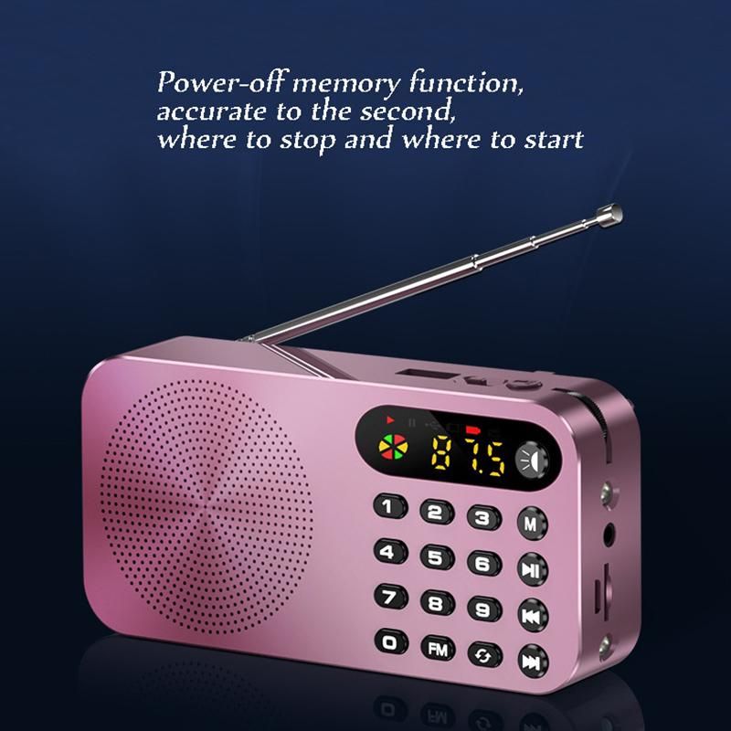 Q6 Multi-function Fm Radio 3600mah Battery Rechargeable Led Digital Display Radio With Flashlight Lighting Function With Box