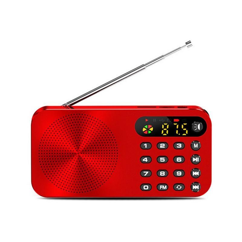 Q6 Multi-function Fm Radio 3600mah Battery Rechargeable Led Digital Display Radio With Flashlight Lighting Function With Box