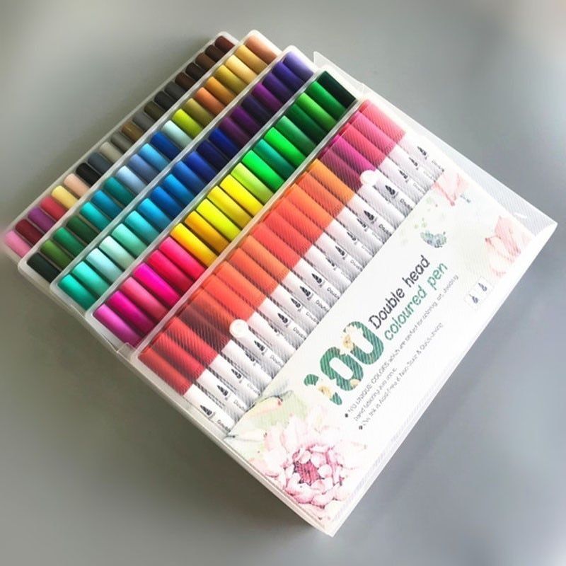 24/60/100 Fineliner Drawing Marker Dual Tip Art Marker Watercolor Brush Pen Animation Manga Sketch Drawing Watercolor Brush Pen