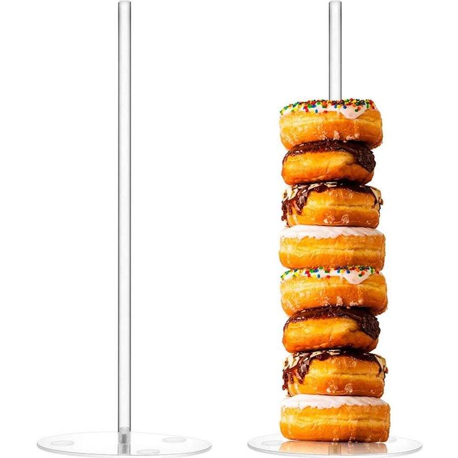 2 Pieces Acrylic Donut Stands Clear Bas 5.9 Inch