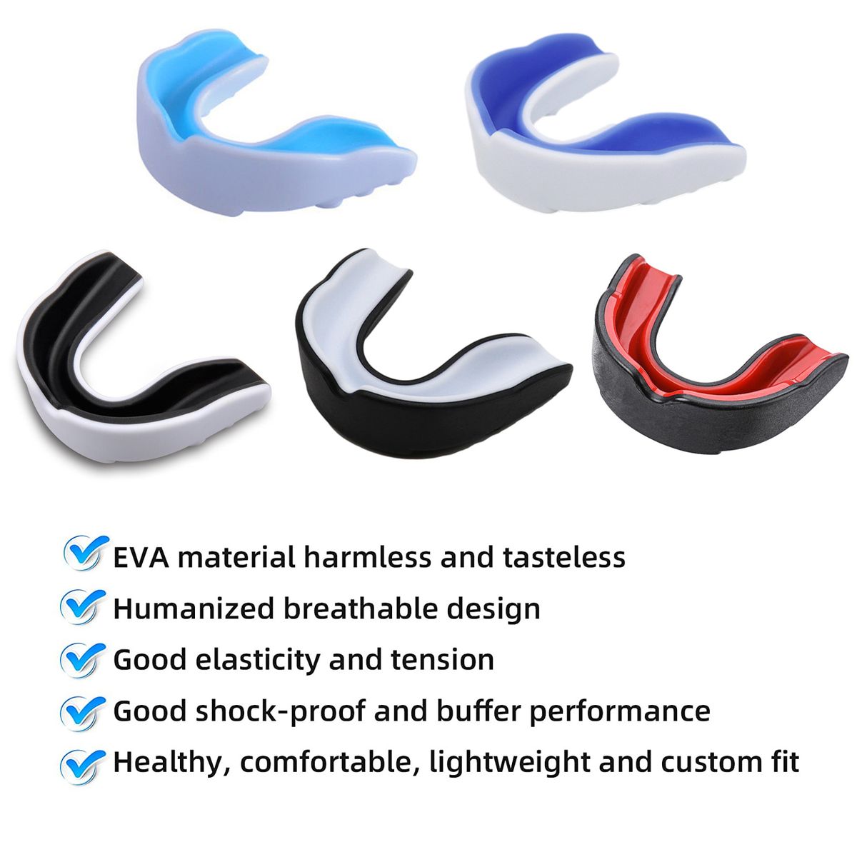 5pcs/set Outdoor Sports Mouth Guard For Boxing Taekwondo Karate Wrestling EVA S Mouthguard Tooth Protection For Children