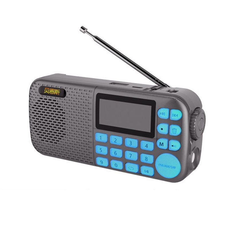 Portable FM AM SW Radio Receiver Bluetooth Speaker MP3 Music Player With LED Flashlight Support TF Card USB AUX Recording Delete