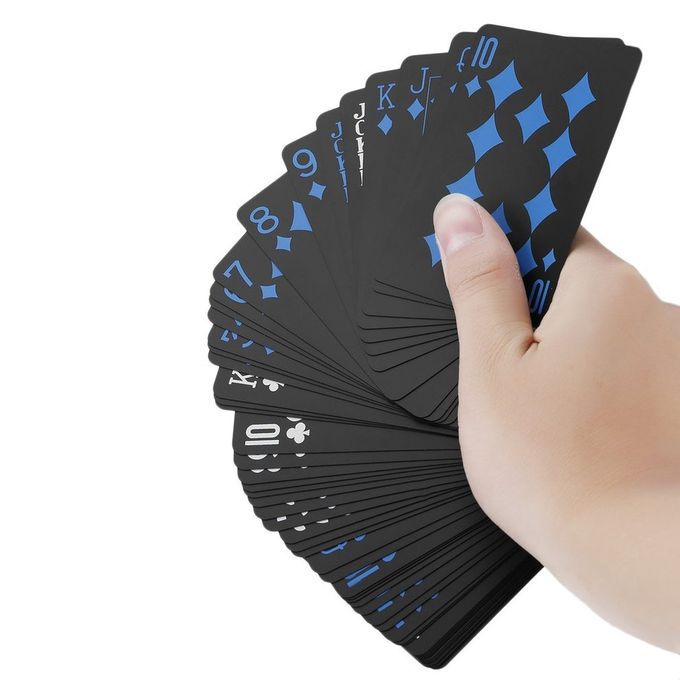 Waterproof Plasti  Playing  Ards Durable Poker  Ards Great Gift  Olle Tion-black