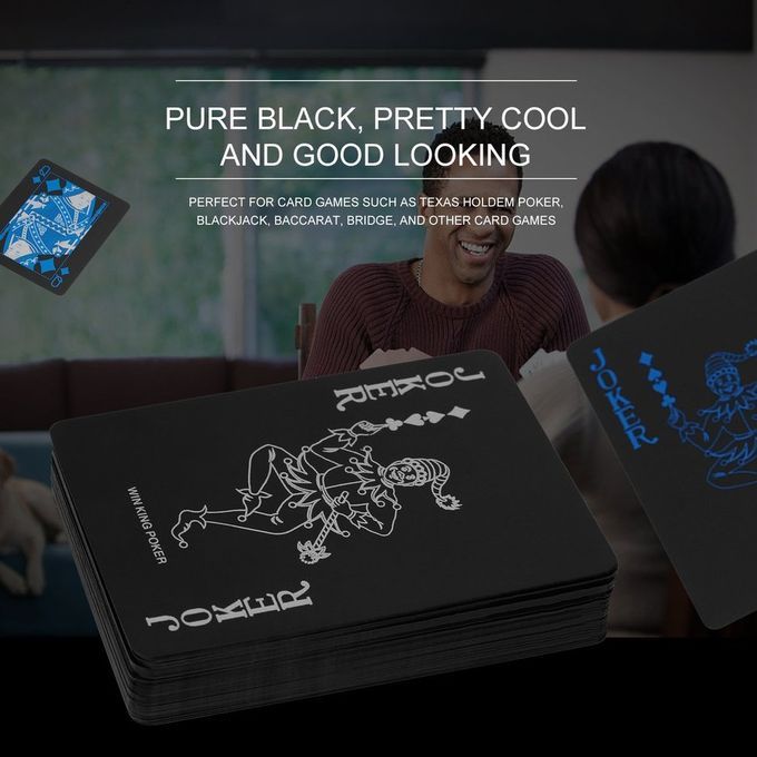 Waterproof Plasti  Playing  Ards Durable Poker  Ards Great Gift  Olle Tion-black