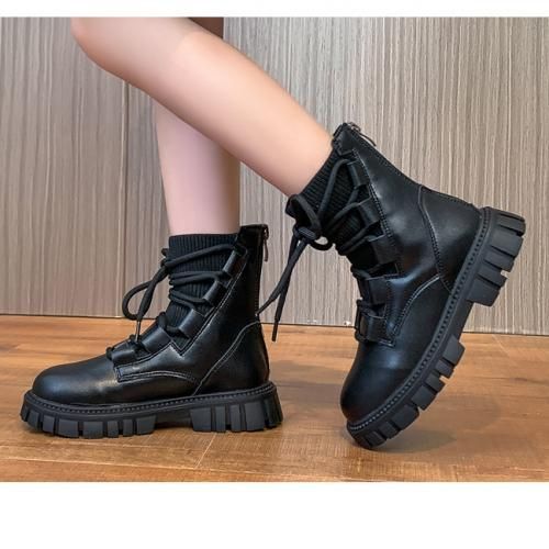 Girls Boots Fashion Children's Leather Short Boots-XHXL-218/Black
