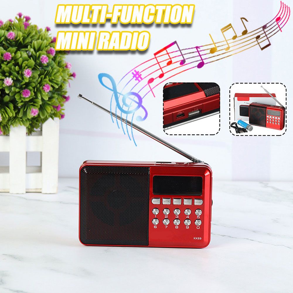 Mini Portable Radio Handheld Fm Radio Rechargeable Digital